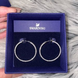 Swarovski Hoop Earings Rhodium plated